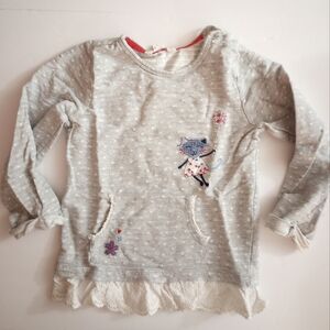 🍭🩷❄️ Cat Patch Heather Gray Long Sleeve Top